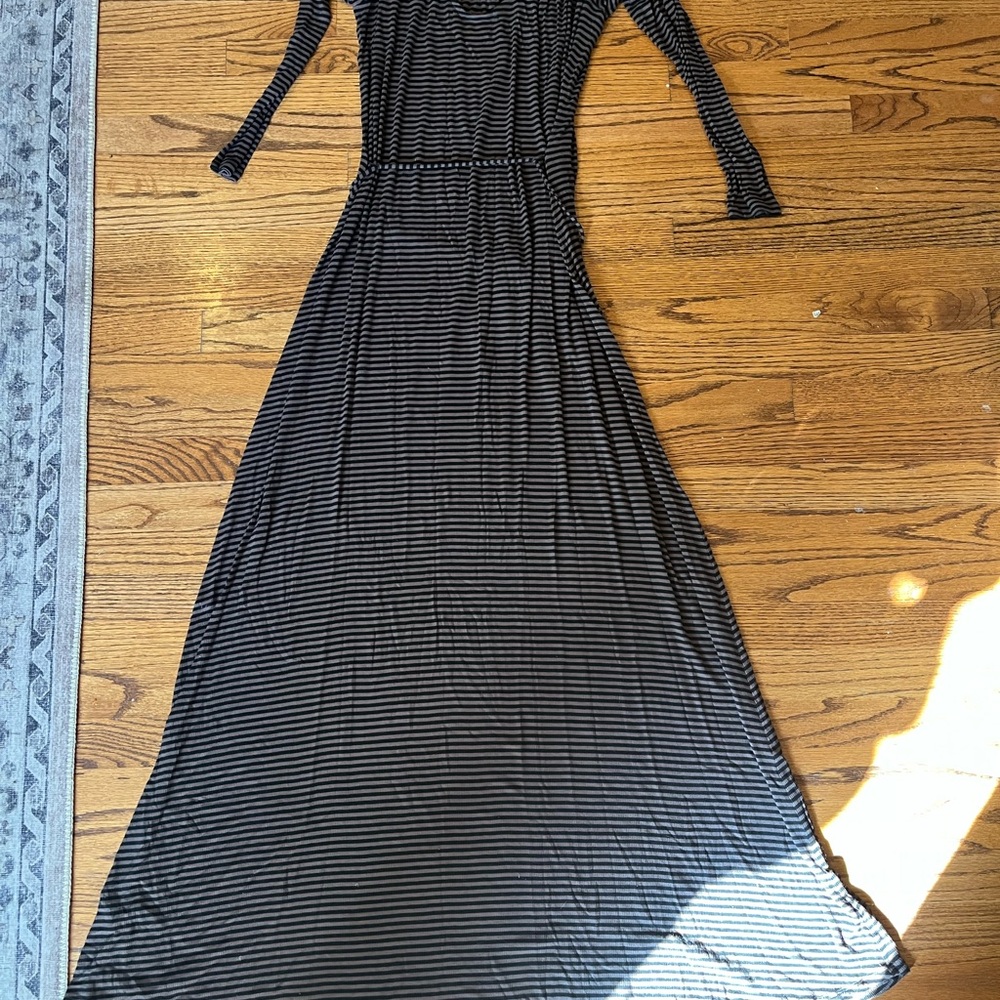 Rachel Pally Black and White Striped Long Sleeve Dress